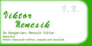 viktor mencsik business card